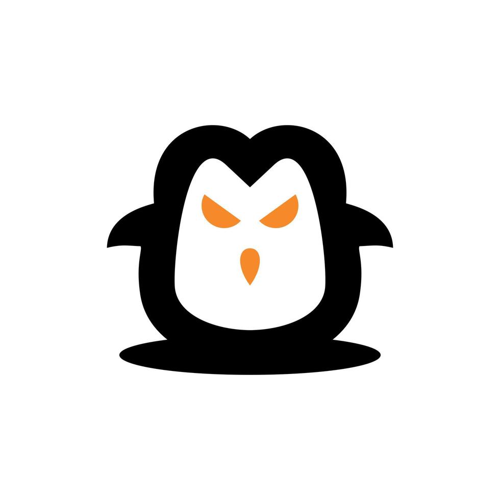 animal pingüino linda logo diseño vector