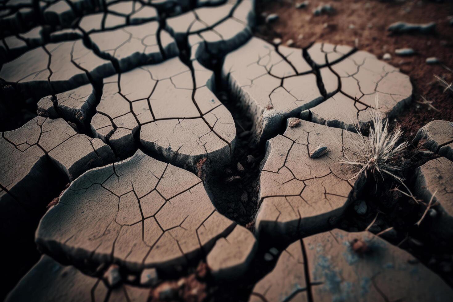 Dark Fractured ground background. Illustration photo