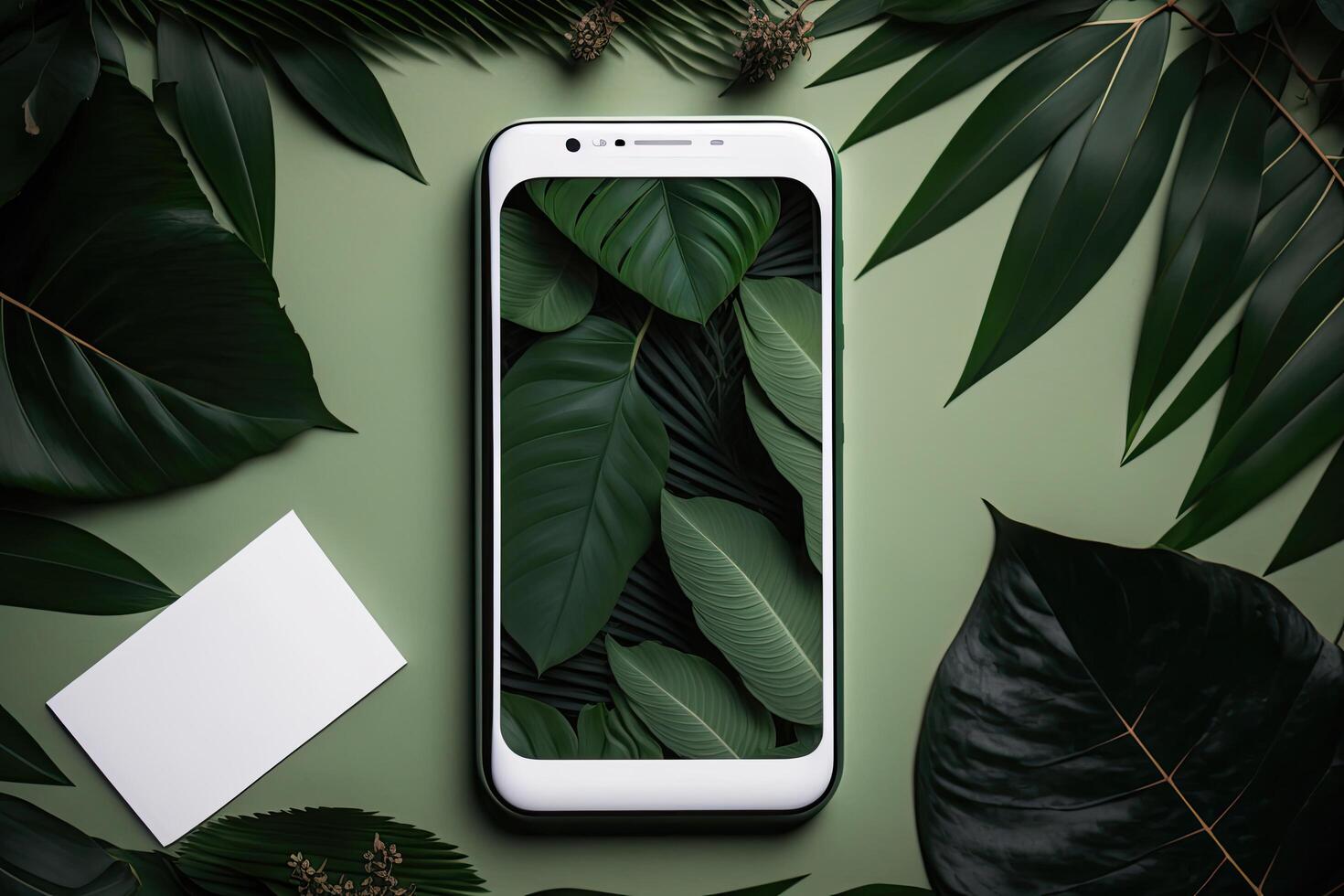 White empty mobile phone screen template mockup. Illustration photo