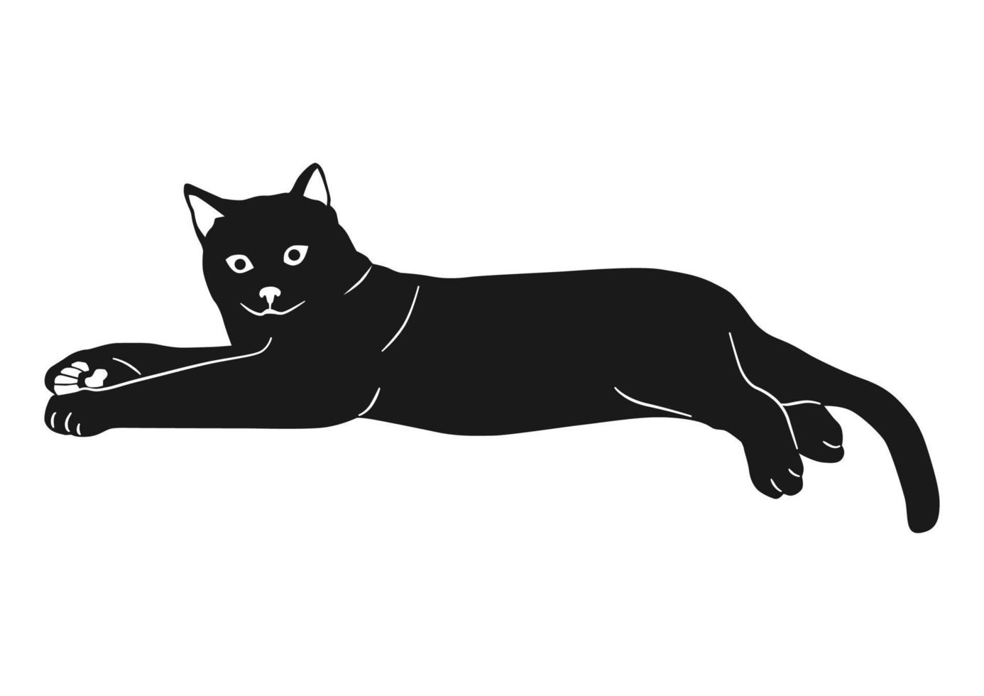 silueta de un gato. vector. vector