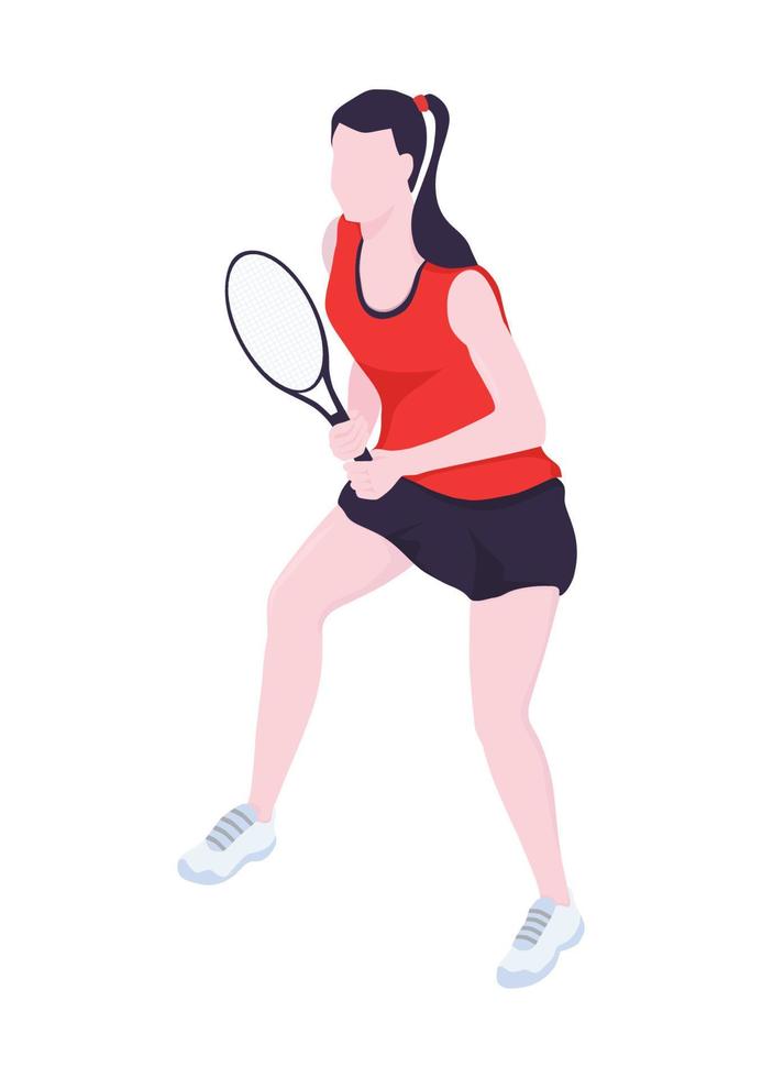 Tennis player. A woman playing tennis. Flat vector design.