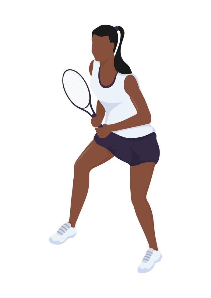 tenis jugador. un mujer jugando tenis. plano vector diseño.