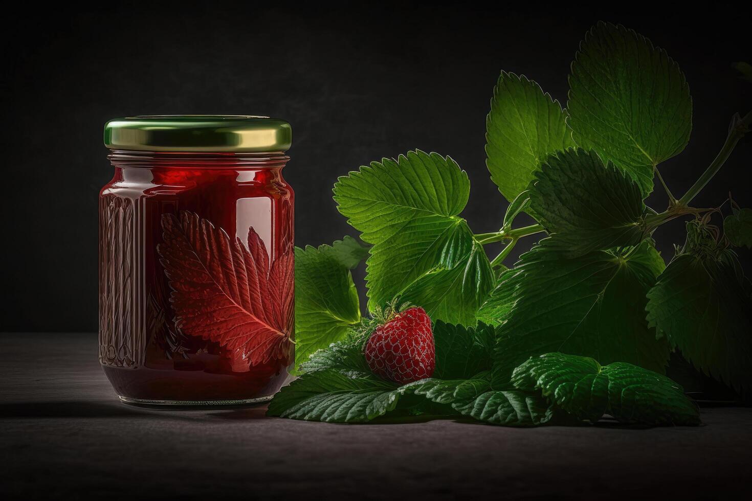 Berry Jam in Glass Jar. Illustration photo