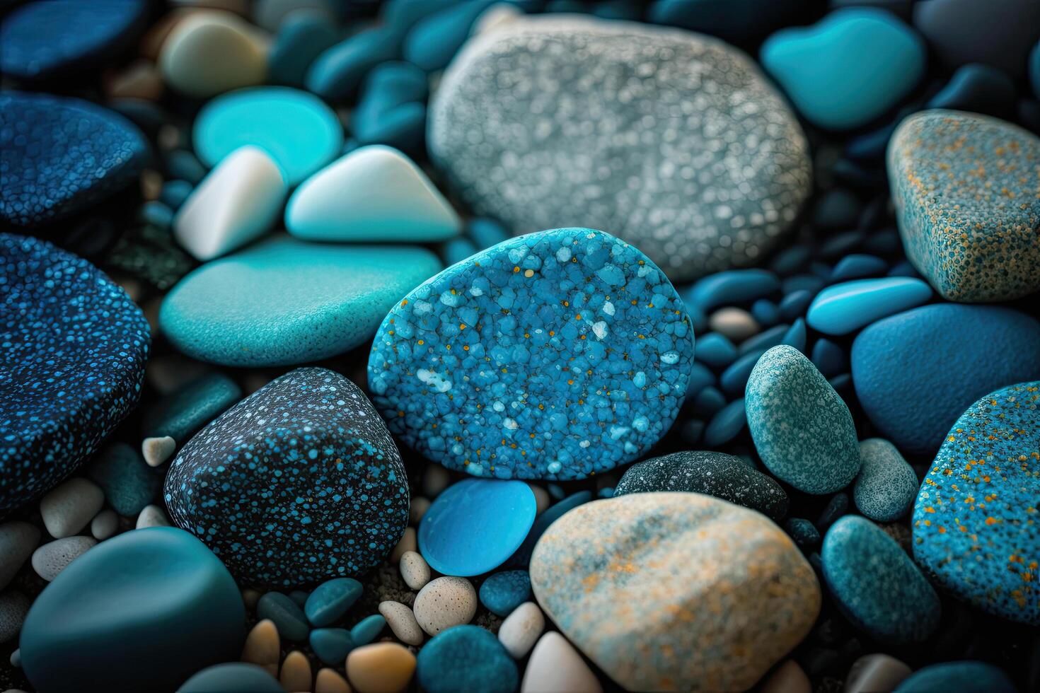 Abstract background of the nature of pebbles. Blue texture. Illustration photo