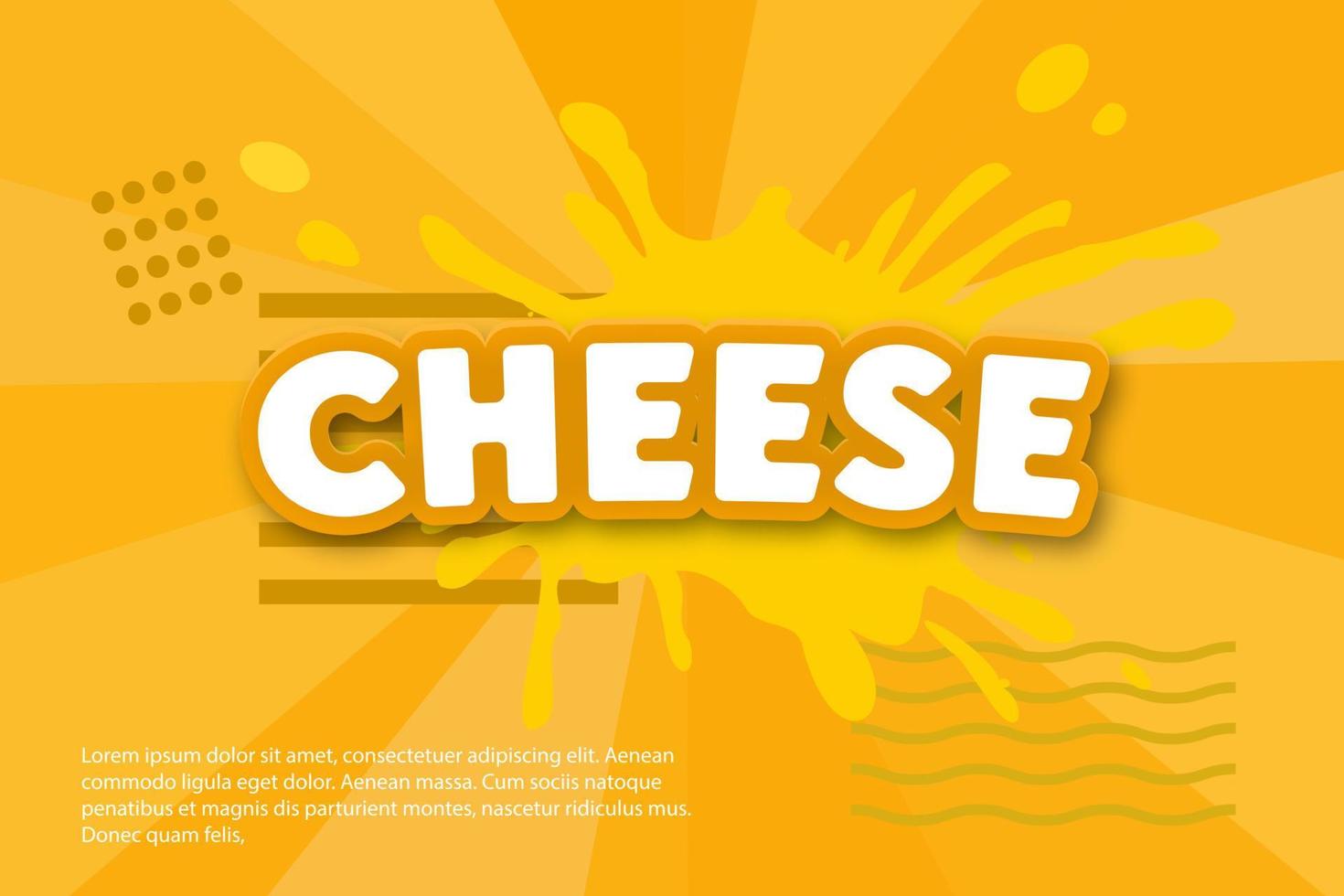 Cheese label eco food poster, banner menu product. Vector illustration.