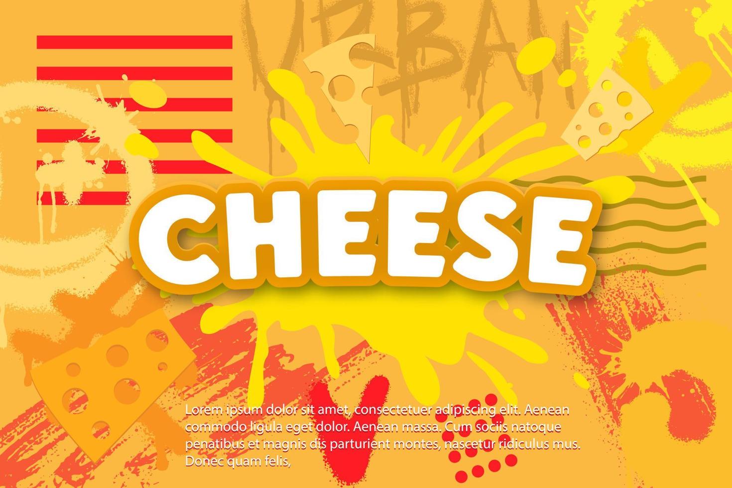 queso etiqueta eco comida póster, bandera menú producto. vector ilustración.