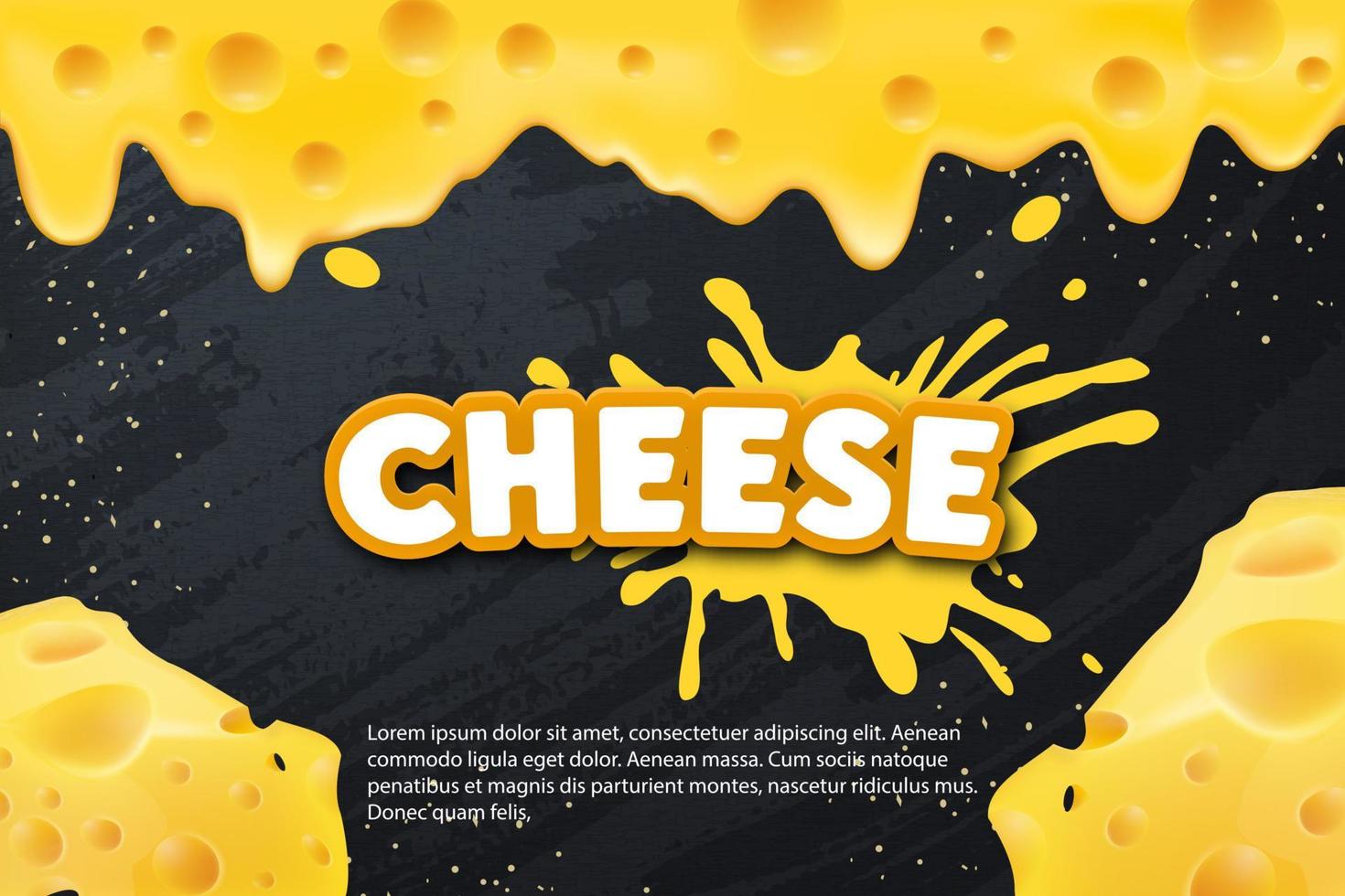 Delicious cheese background on chalkboard vector illustration.