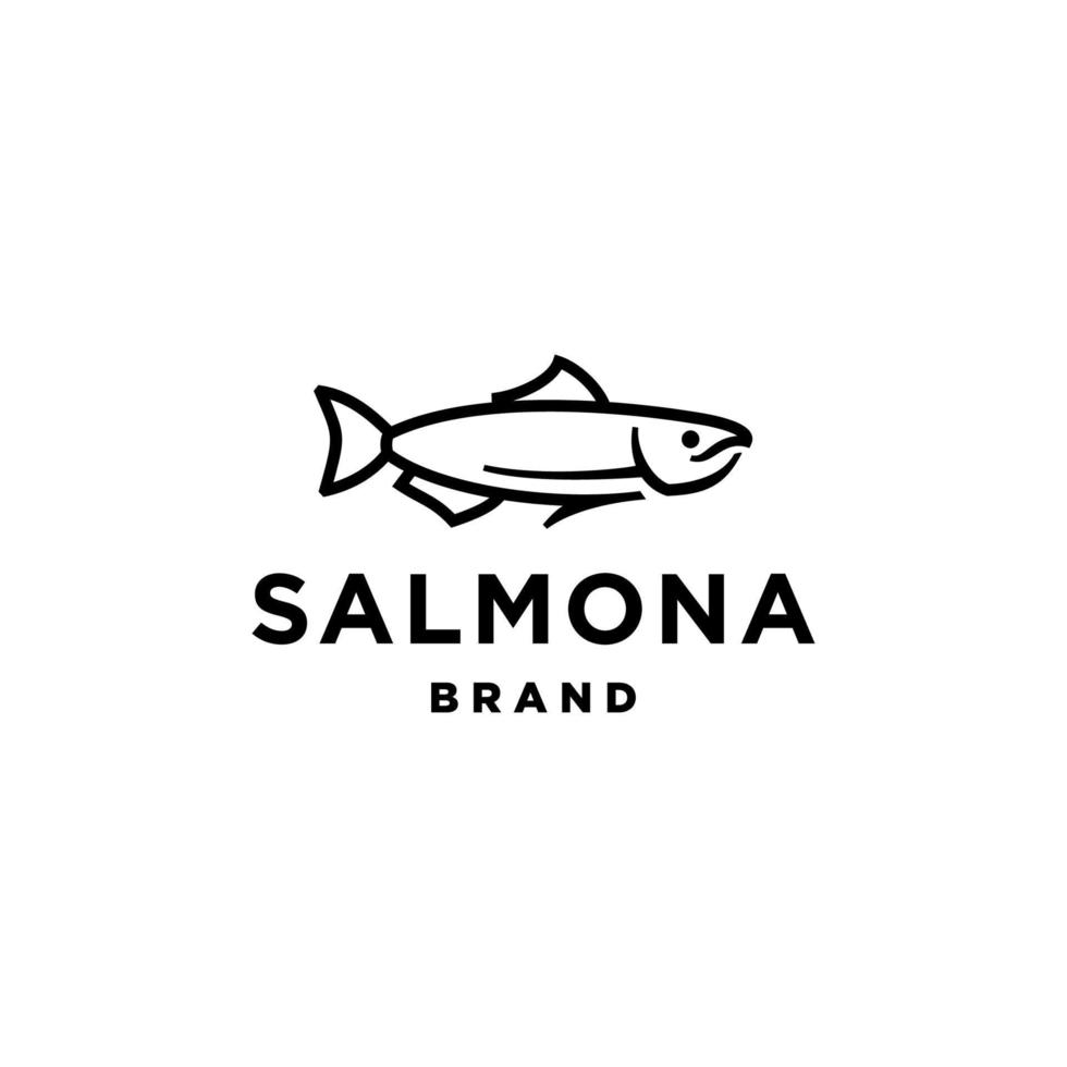 Arowana fish logo in line art style. Simple and minimal fresh water arowana fish icon outline design vector