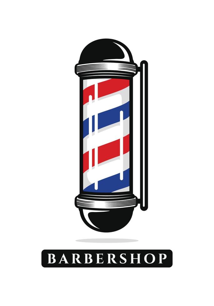 Barber pole, barbershop logo design vector