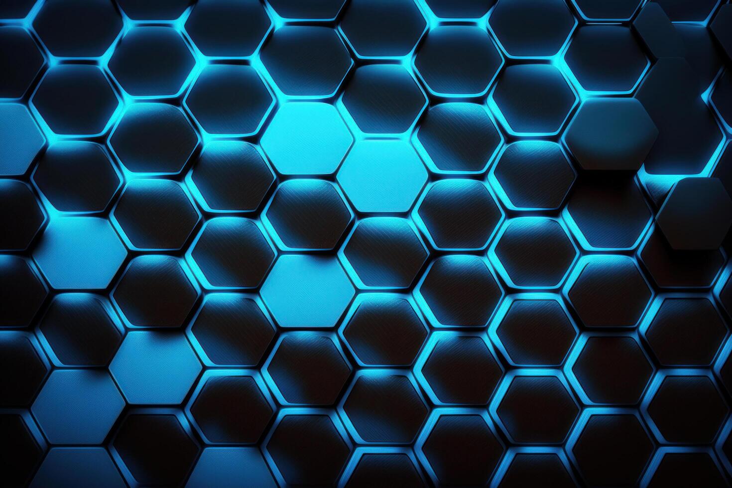 realistic blue hexagon pattern background. Illustration photo