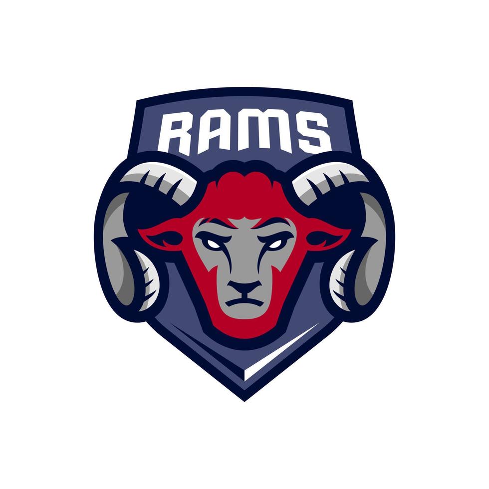 goat or ram esport gaming mascot logo template. sheep head sport mascot design character for gaming team or college club, modern cartoon style Illustration design of lamb head vector