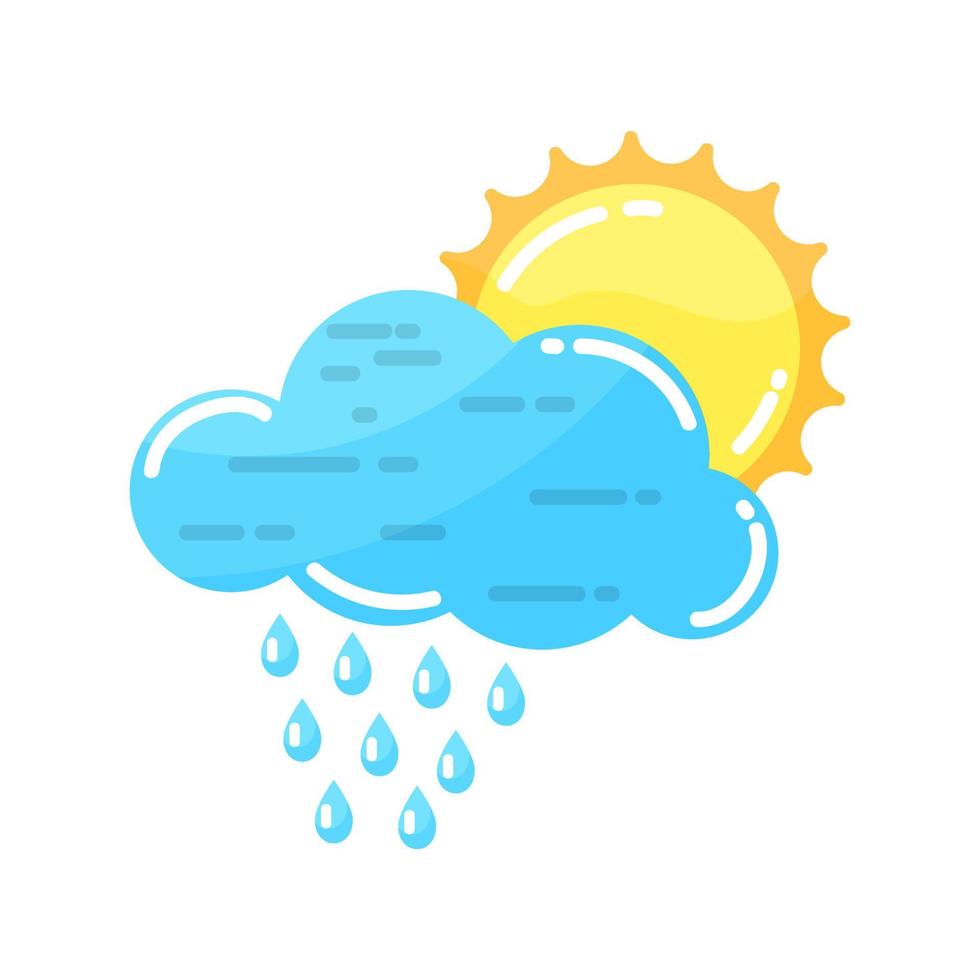 Icon. Blue cloud. Rain. Cloudiness. Watering. Ecology. Modern bright. Shiny icon. Flat style. Object on a white background. vector