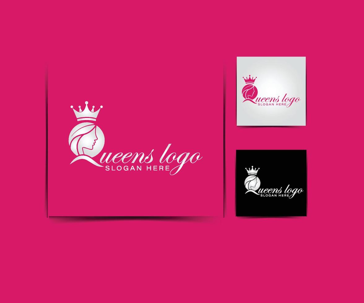 queen logo design vector