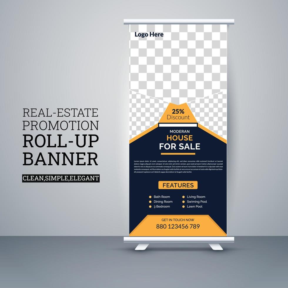 Creative Real estate house property for sale rack card DL flayer template. vector