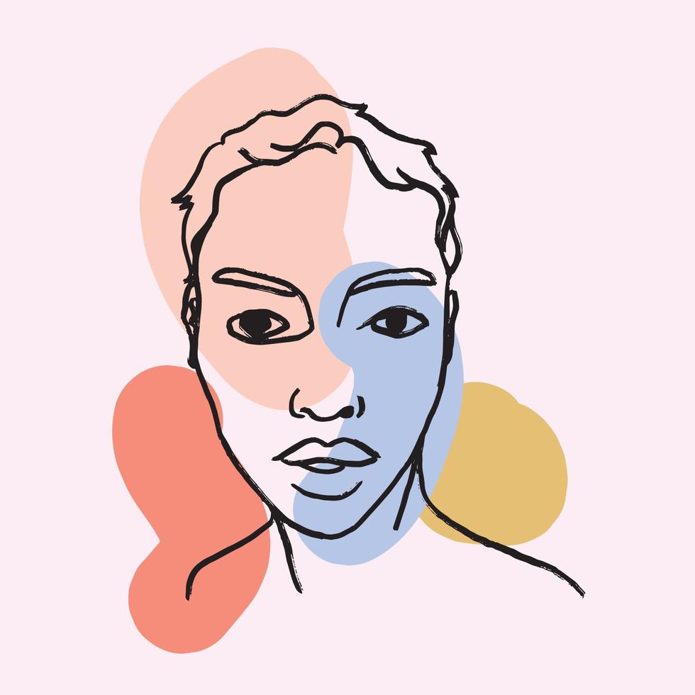 moderno mujer vector ilustración bosquejo estilo mínimo de moda Moda modelo retrato