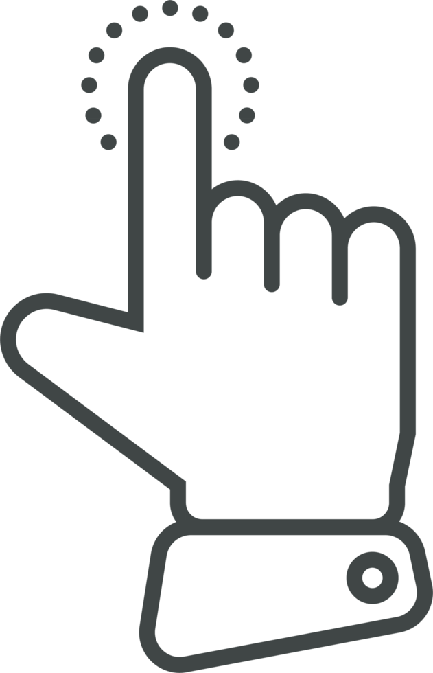 Hand cursor click png icon. Stock Illustration