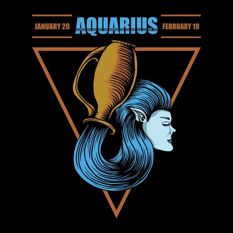 Aquarius zodiac vector illustration