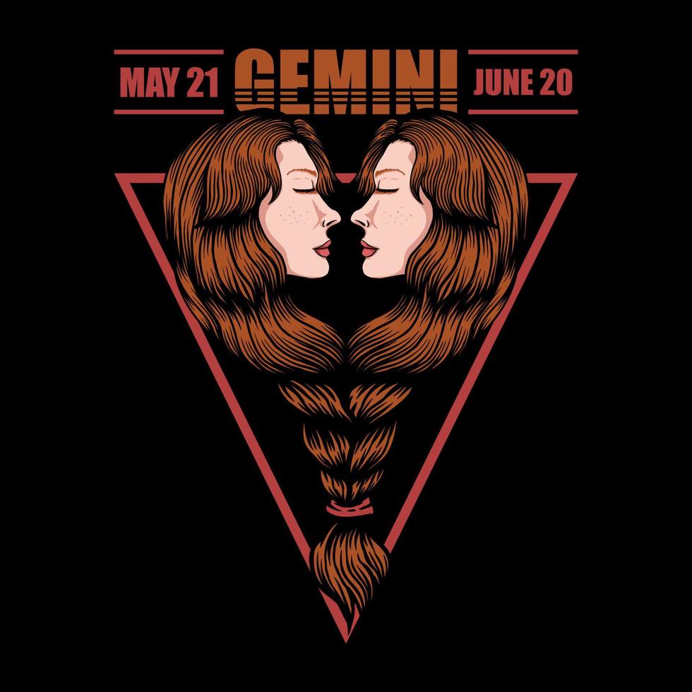 Gemini zodiac vector illustration
