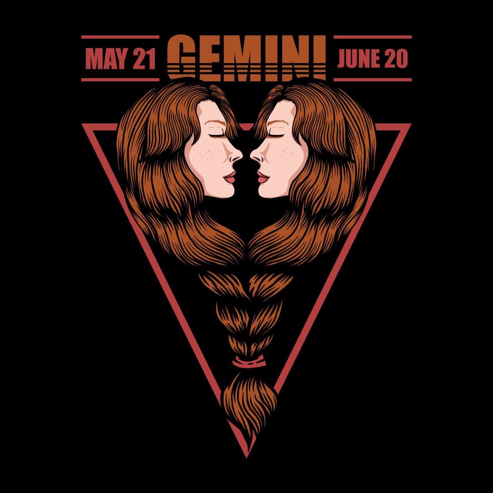 Gemini zodiac vector illustration