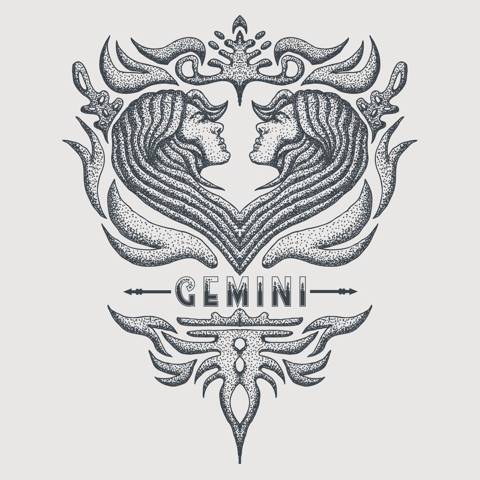 Geminis zodíaco vector ilustración