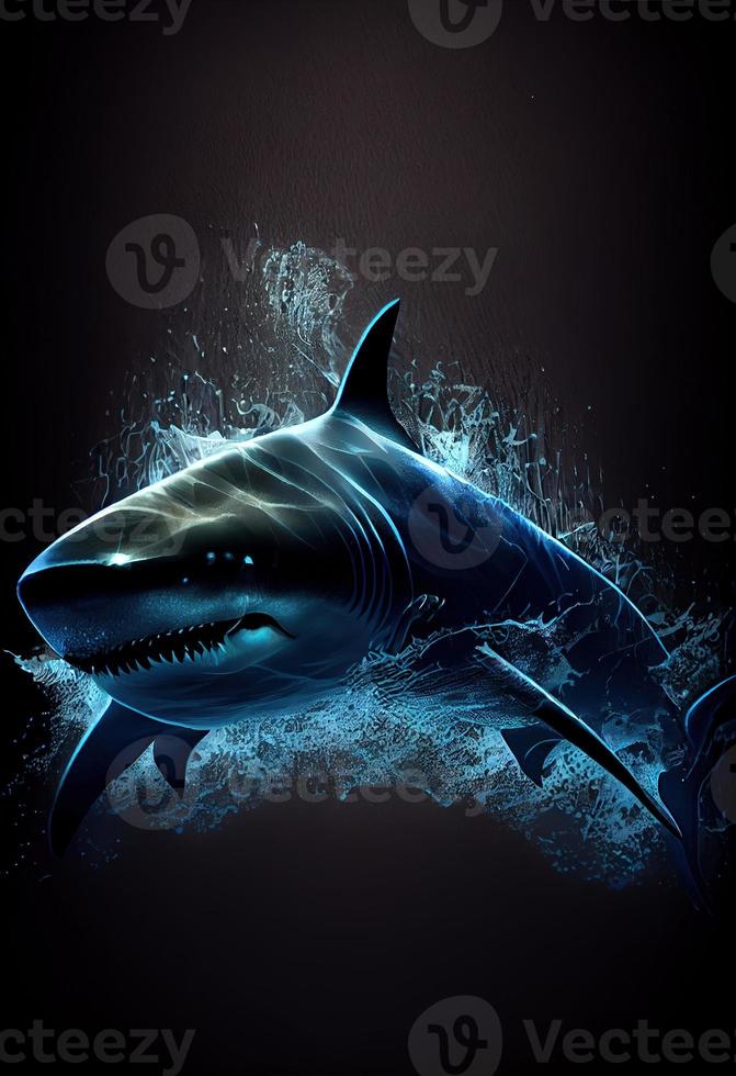 Shark print. AI render photo