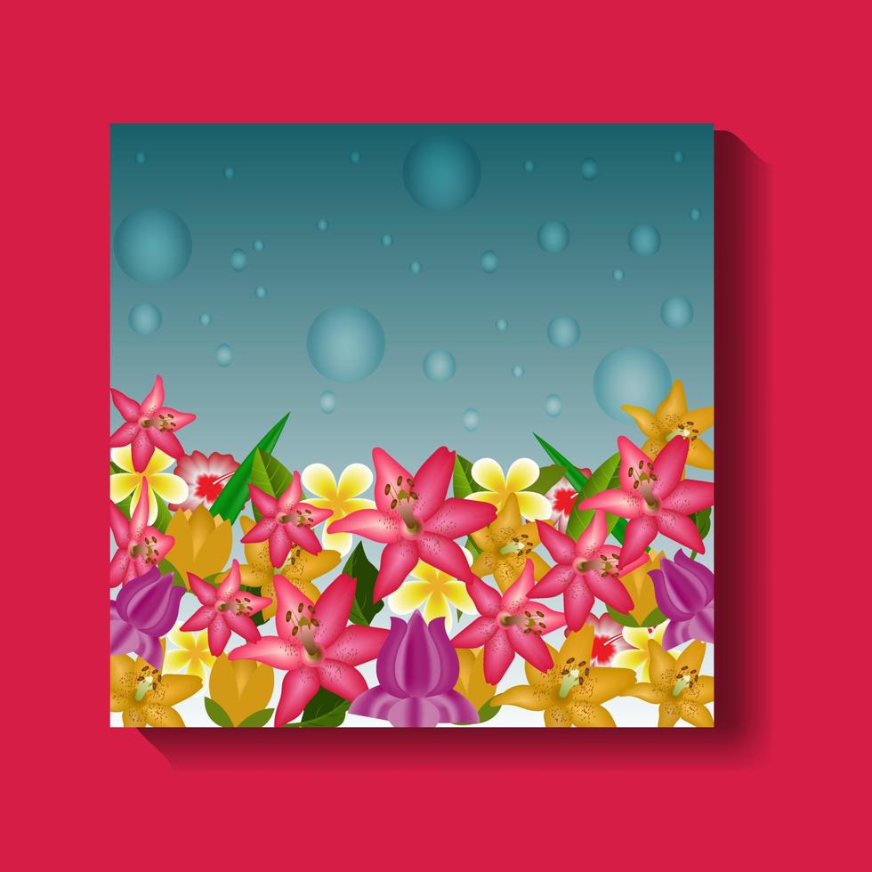 Color Symphony A Lively Background of Multi-Hued Blooms to Brighten background vector