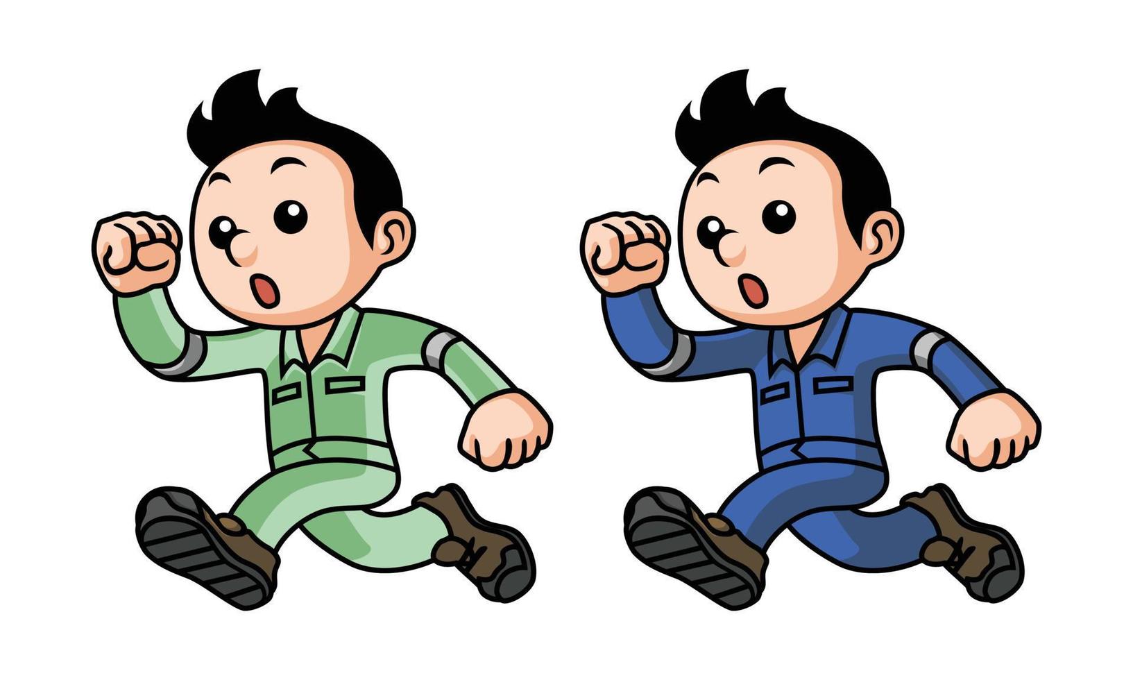 running boy cartoon illustration vector