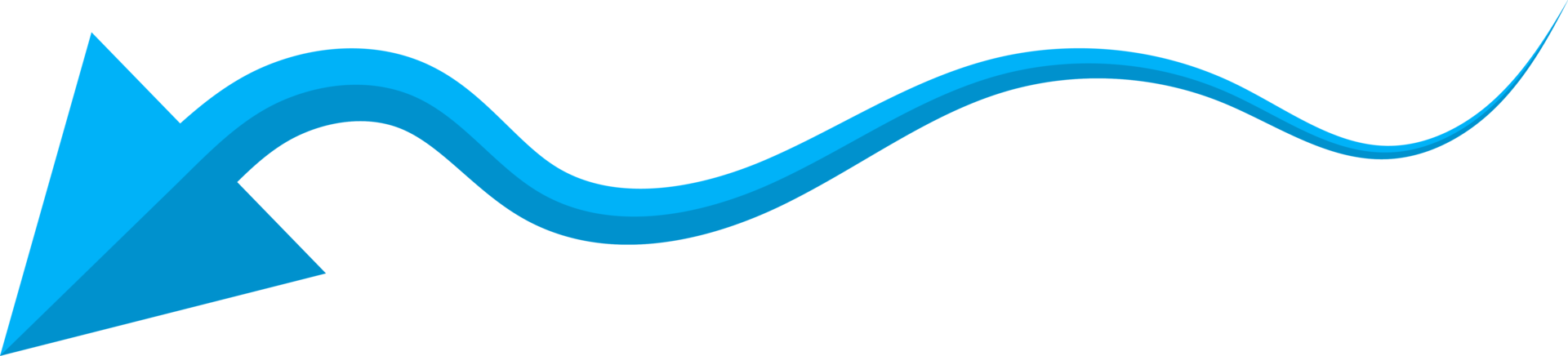 Hand drawn blue curved arrow shape in doodle style png