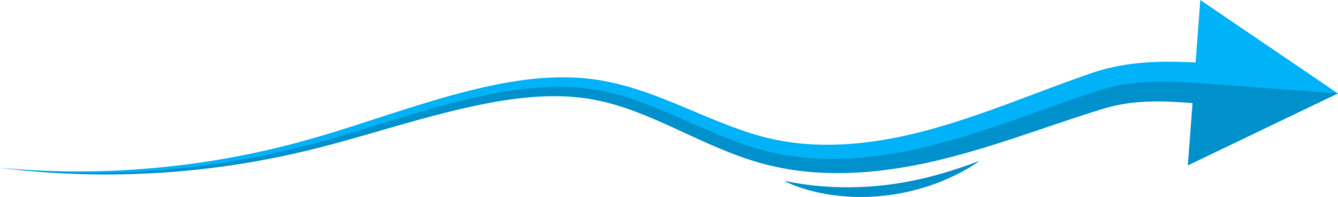 Hand drawn blue curved arrow shape in doodle style png