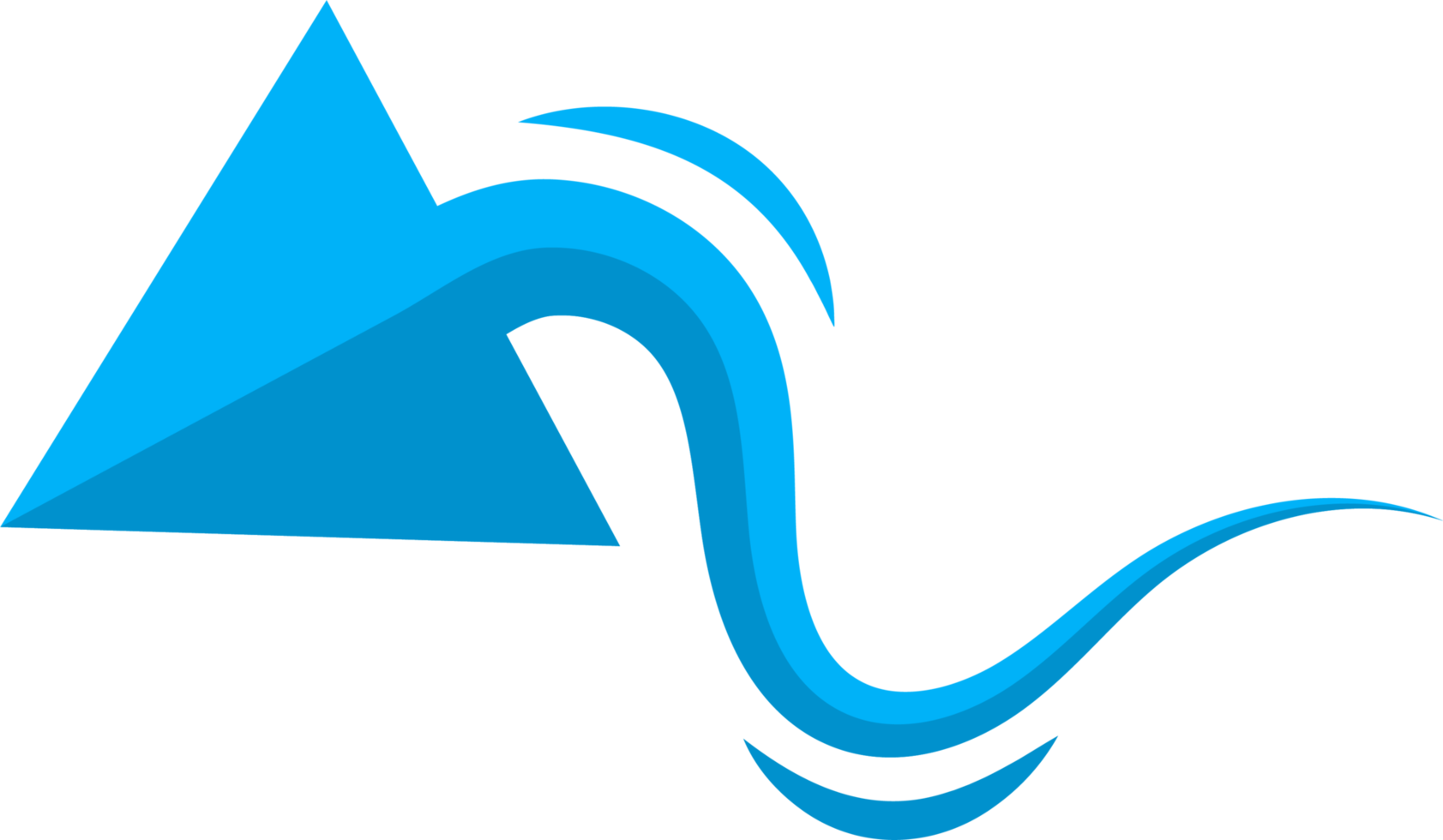 Hand drawn blue curved arrow shape in doodle style png