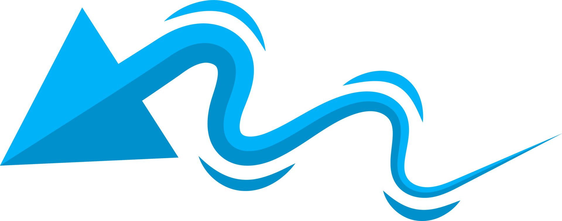 Hand drawn blue curved arrow shape in doodle style png