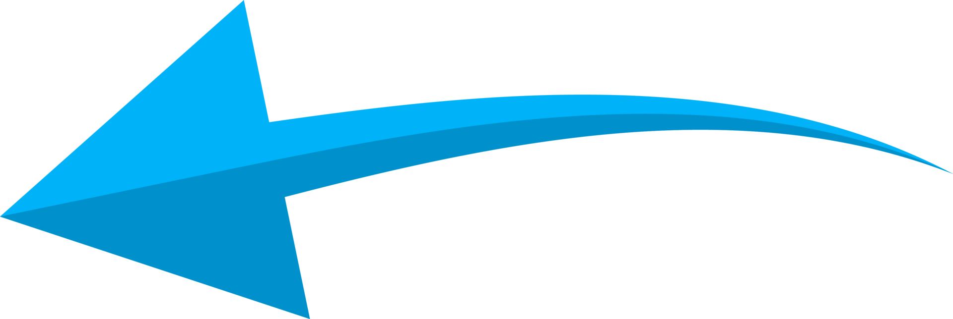 mano dibujado azul curvo flecha forma en garabatear estilo png