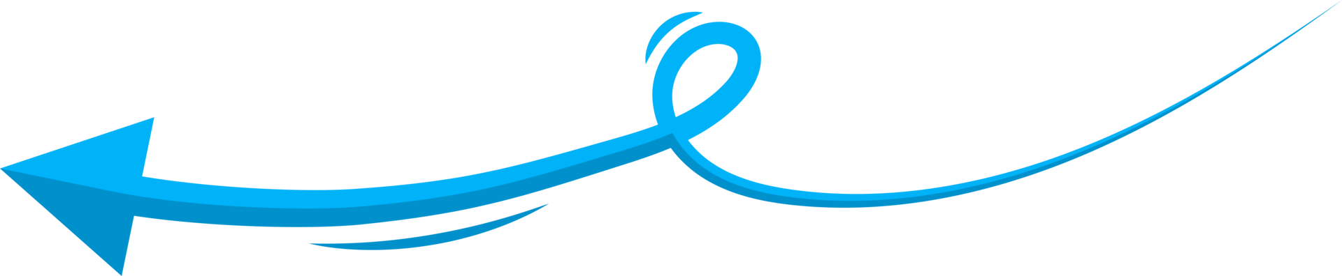 Hand drawn blue curved arrow shape in doodle style png