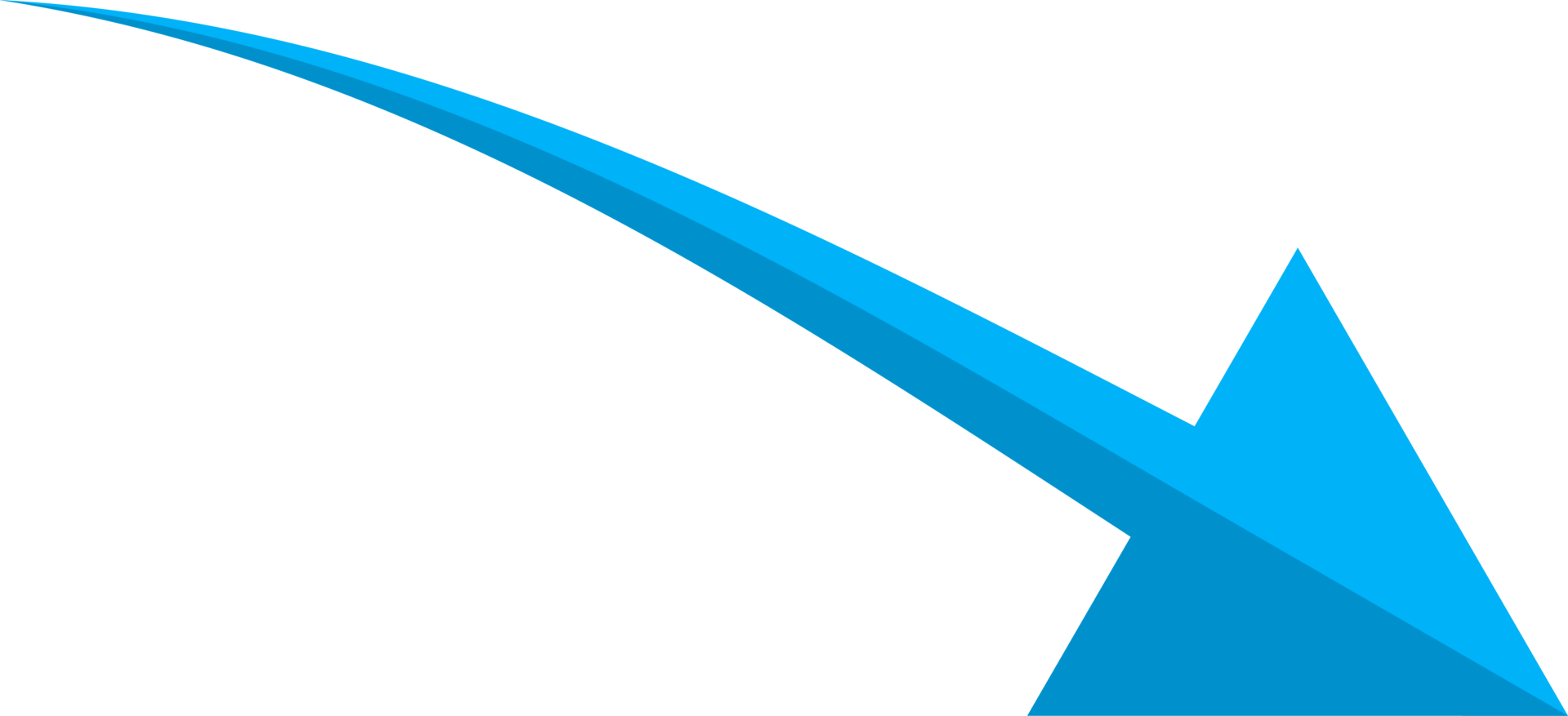 Hand drawn blue curved arrow shape in doodle style png