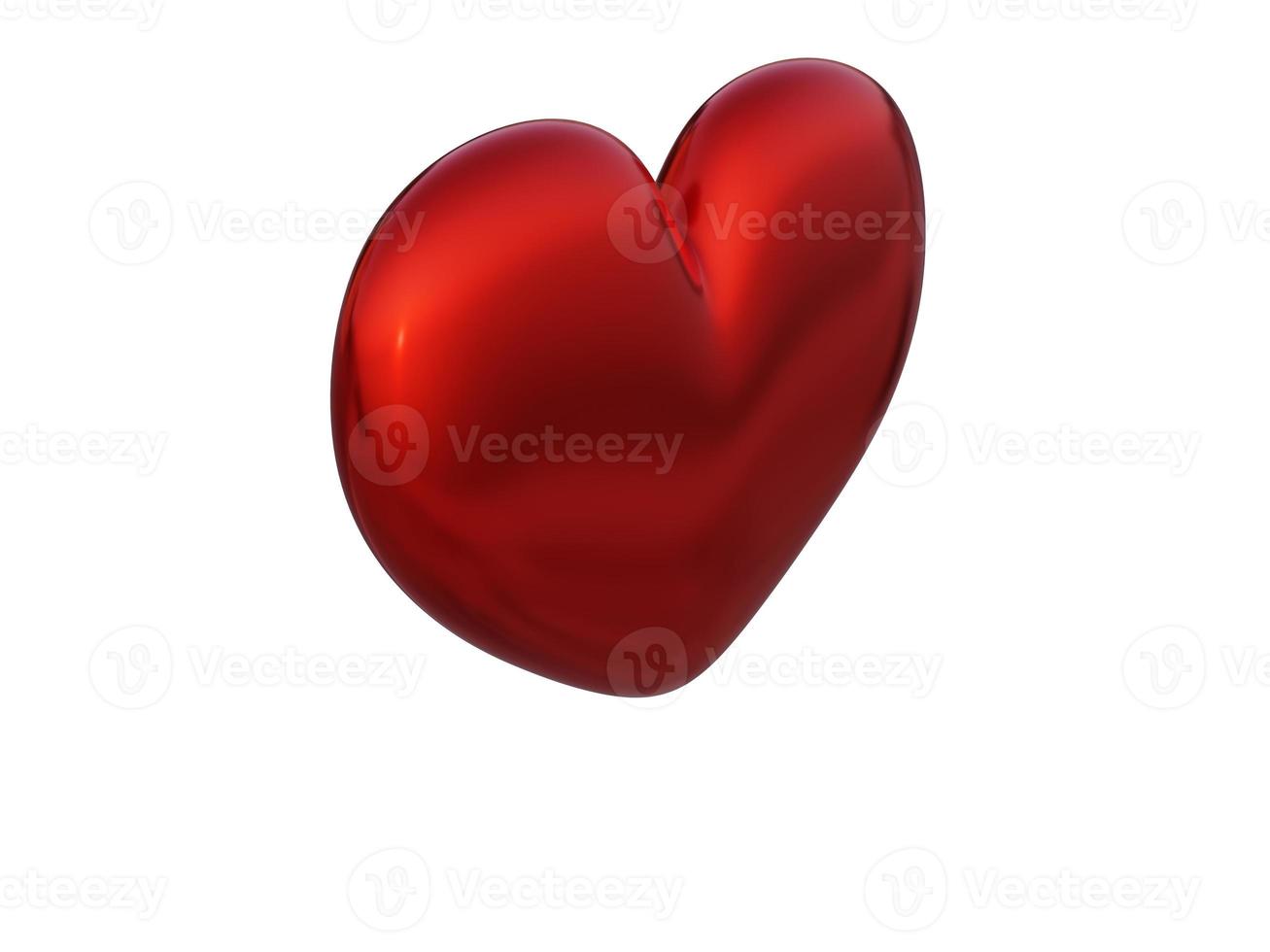 encantador rojo corazón. 3d prestar. foto