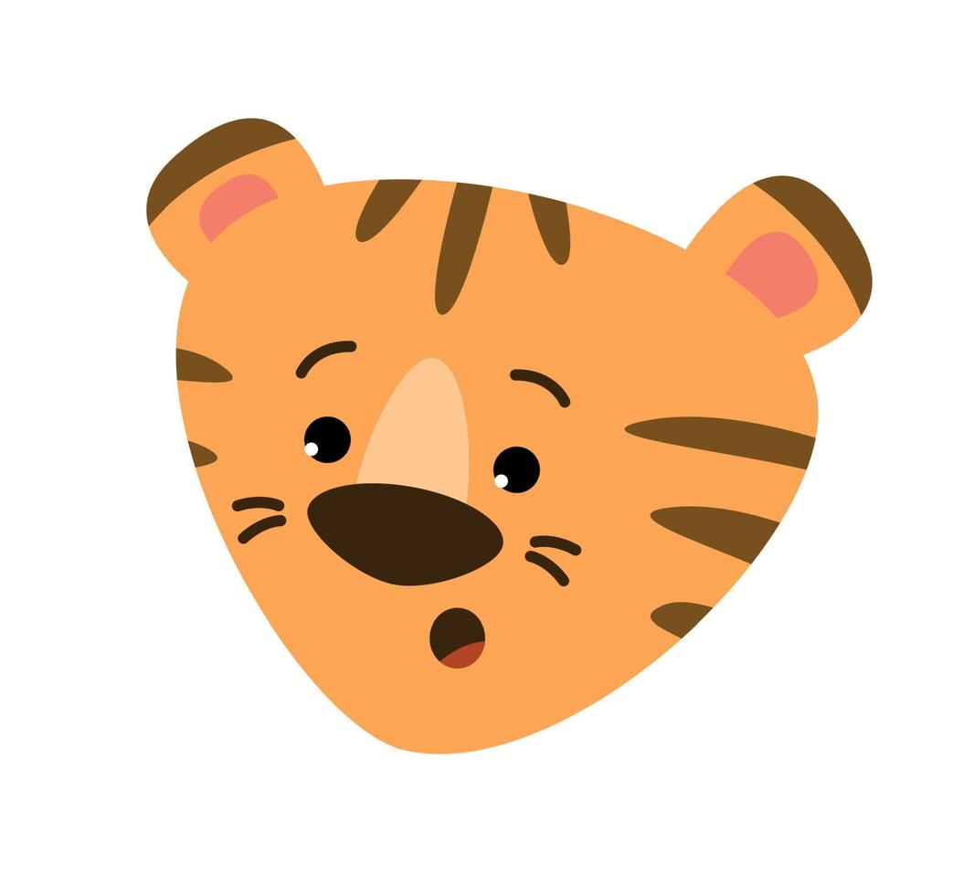 The tiger is surprised. Vector image.