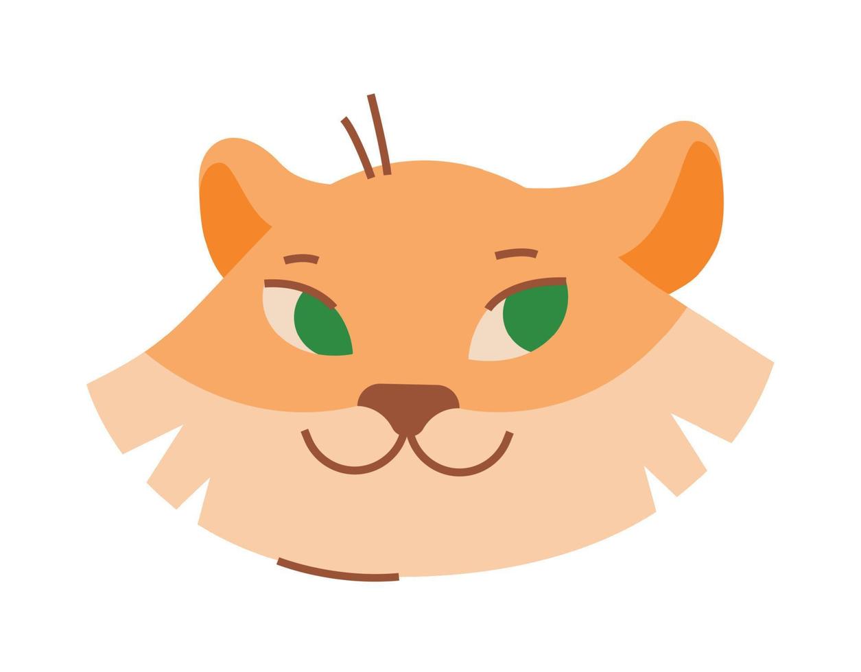 Satisfied face of a tiger. Vector image.