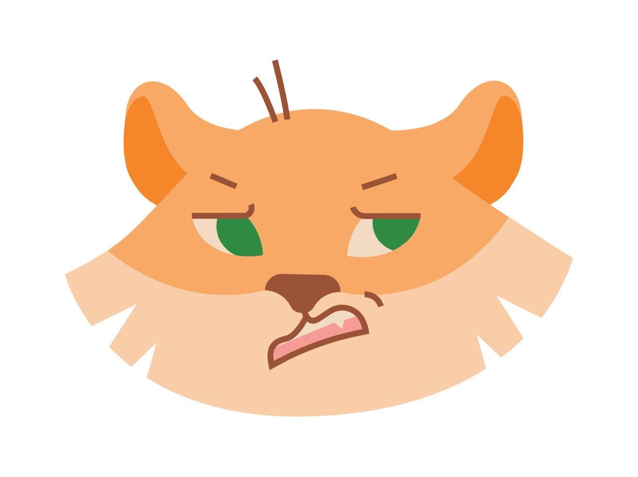 Annoyed tiger face. Vector image.