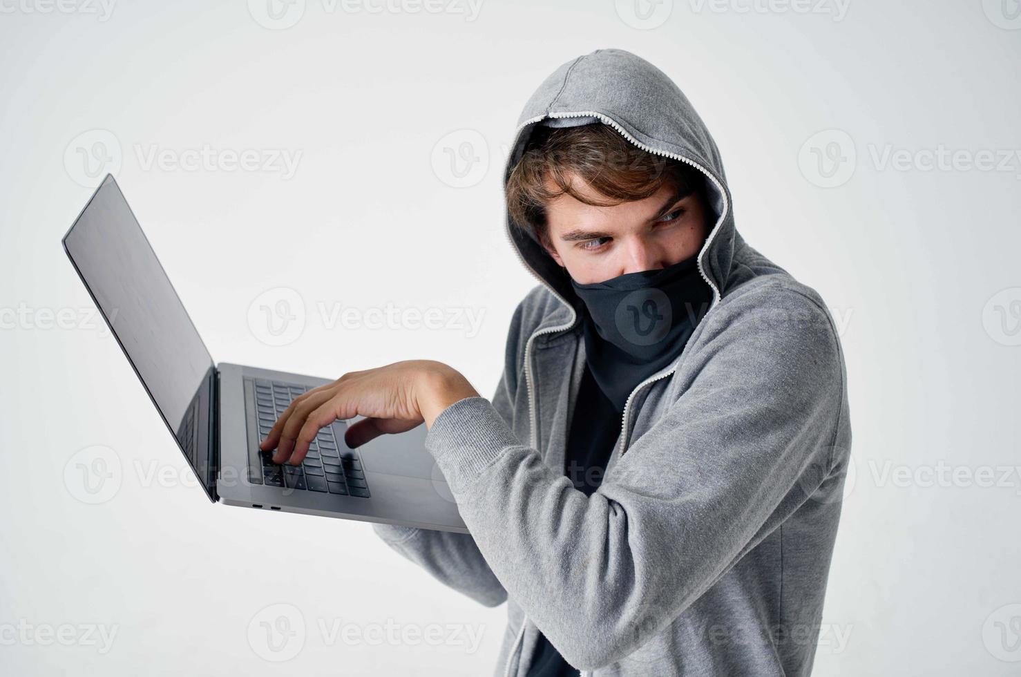 male thief stealth technique robbery safety hooligan isolated background photo