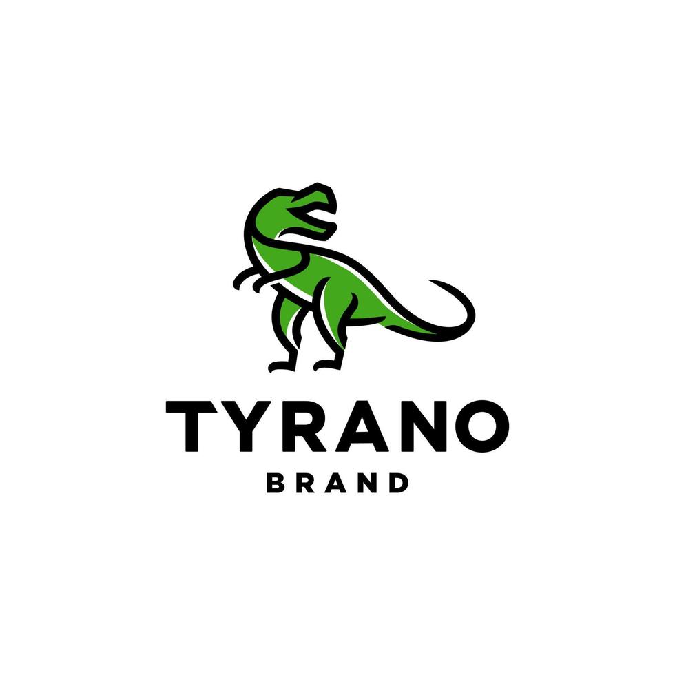 t-rex line logo. tyrannosaurus dinosaur animal line logo icon vector design illustration