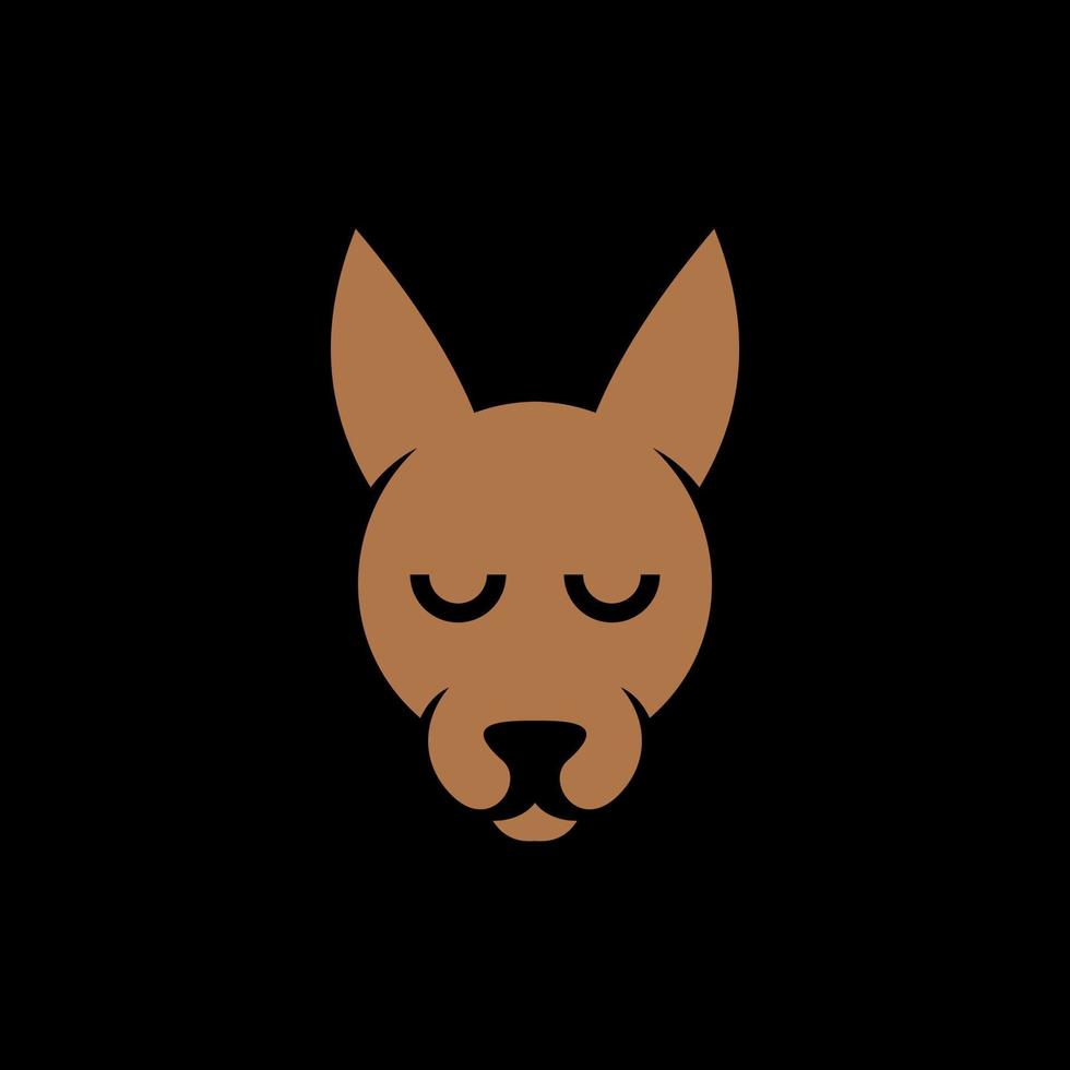 animal perro cabeza cara sencillo logo vector