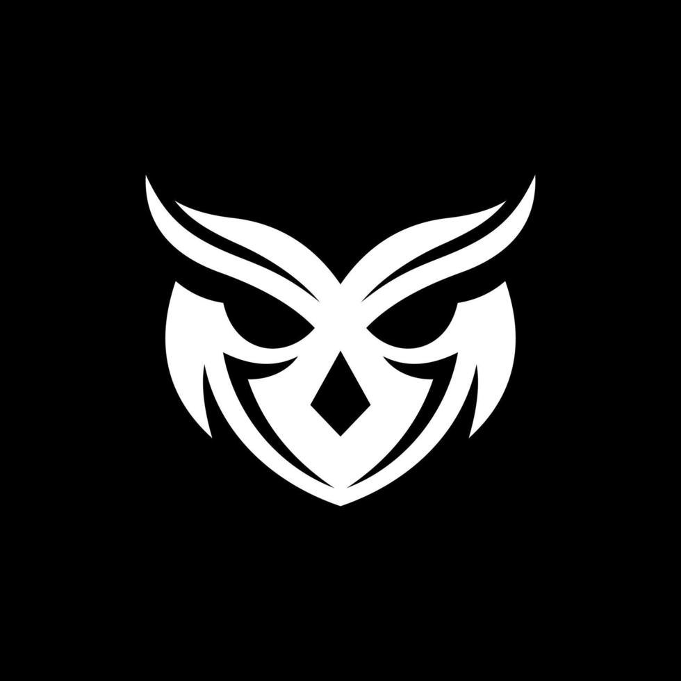 animal búho cabeza cara moderno sencillo logo vector