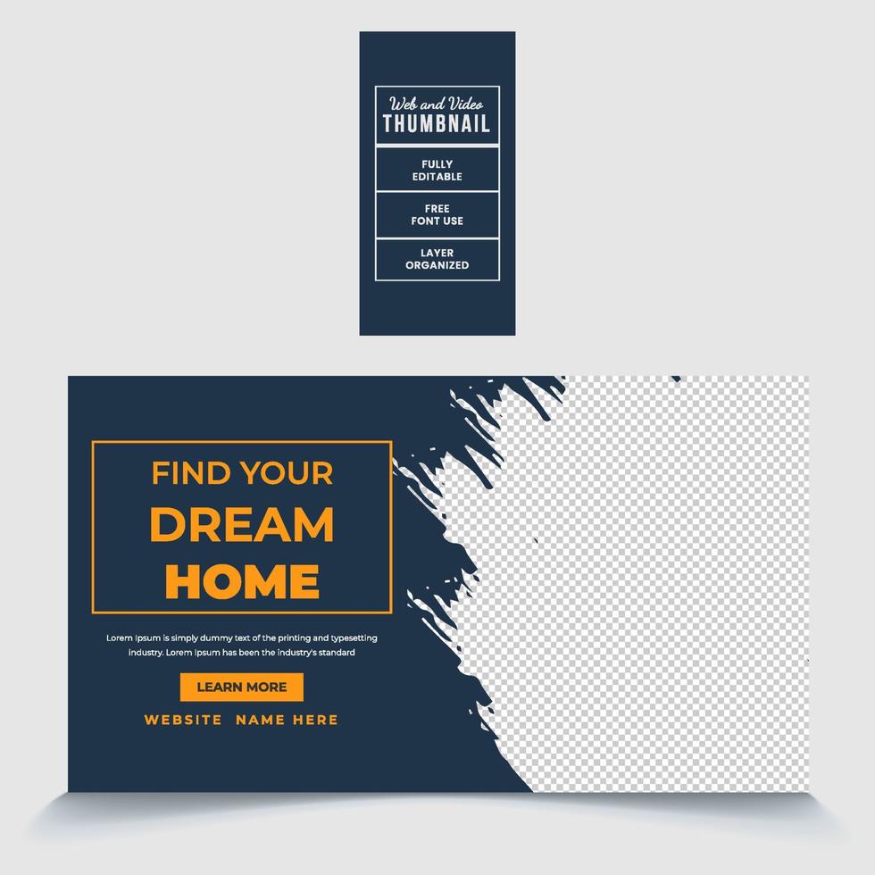 real estate dream home social media web banner design vector
