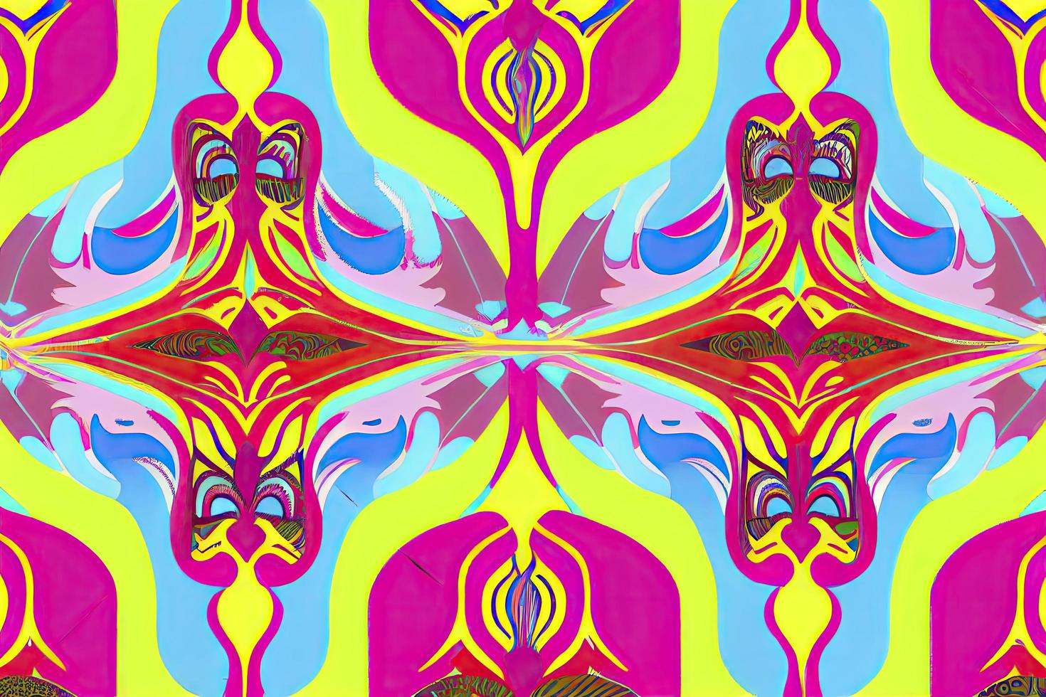 A modern psychedelic fashion seamless pattern is a design concept photo