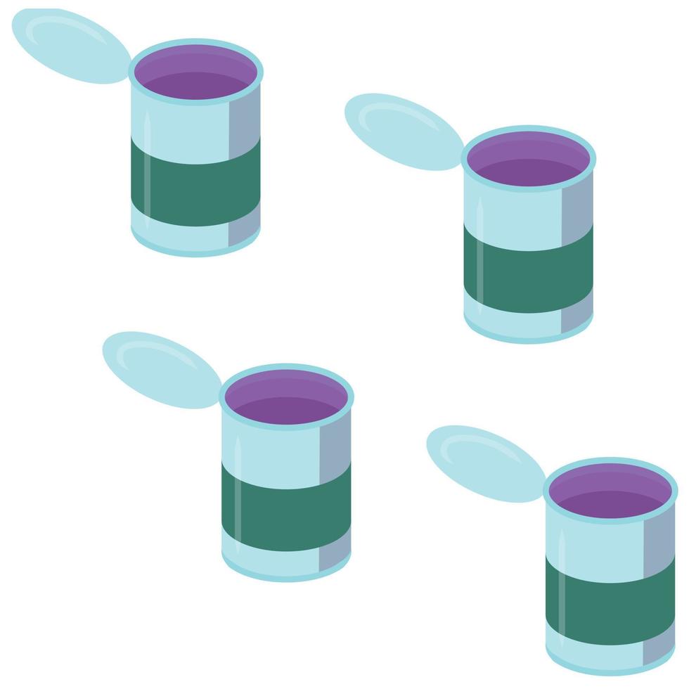 Open tin can. Seamless pattern. Vector illustration.