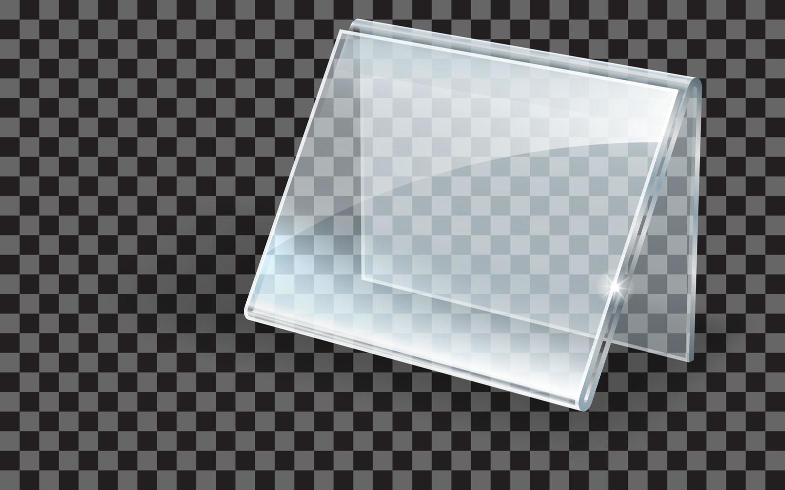 Acrylic holder, glass or plastic display stand vector