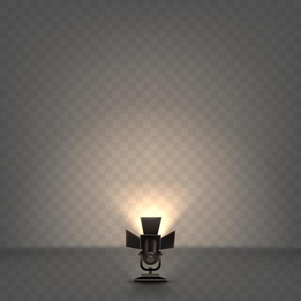 Spotlight realistic illustration with warm light vector