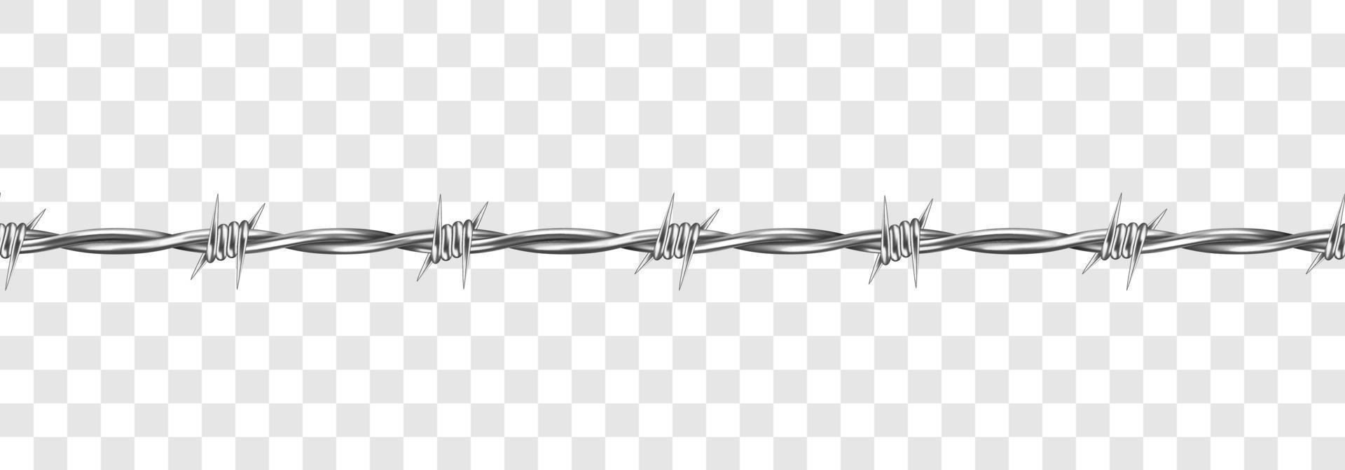 Metal steel barbed wire with thorns or spikes vector