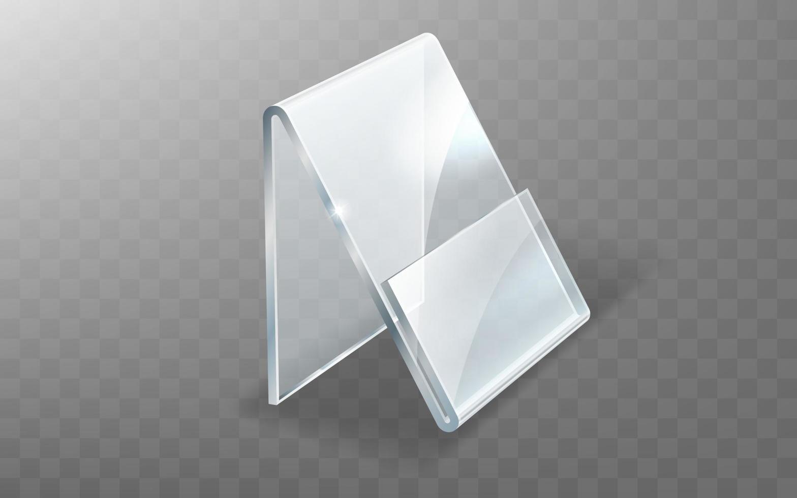 Acrylic holder, glass or plastic display stand vector