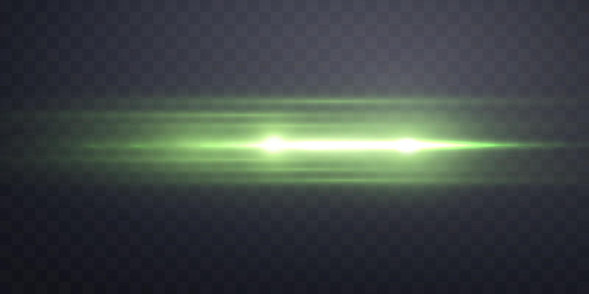 Green lens flare. Green glow flare light effect. Vector illustration